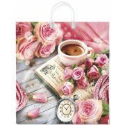 Пакет ПЭ с пластмассовыми ручками 40х44+10см (100) (Любимая книга) ламинированный Интерпак (х10/100)