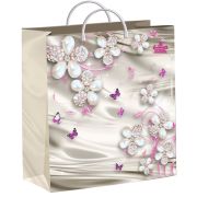 Пакет подарочный 24х26+10см Из мягкого пластика «Жемчужные цветочки» Тико (х1/40)