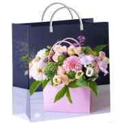 Подарочные пакеты 24х26+10см из мягкого пластика (Цветочный презент) Тико (х1/40)