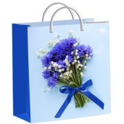 Подарочные пакеты 24х26+10см из мягкого пластика (Милые васильки) Тико (х1/40)