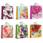 Пакет подарочный 32х45+11см Матовый «Ассорти цветы» (х1/20) Китай