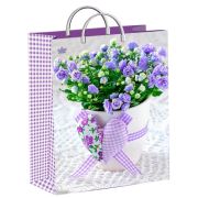 Пакет подарочный 30х40+10см из мягкого пластика (Лиловое сердце) Тико (х1/40) [упаковка]