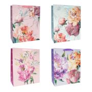 Пакет подарочный 26х32+10см Ламинированный люкс с глитером 4 диз х360 «Цветы» (F1049) (х1/12) Китай