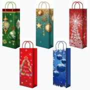 Пакет подарочный 12х36+8см ламинированный со шнуром НГ (B25 431-435) (х10/200) Китай