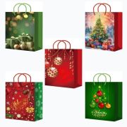 Пакет подарочный 14х20+7см ламинированный НГ (MS25 626-630) (х10/200) Китай