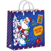 Пакет подарочный 30х30+10см из мягкого пластика, НГ (150) (Северная бандероль) Интерпак (х1/10)