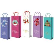 Пакет подарочный 12х36+8см ламинированный со шнуром НГ (B436-440) (х10/200) Китай