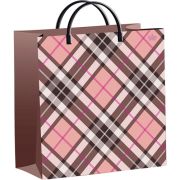 Пакет подарочный 30х30+10см Из мягкого пластика (Клетка барбери) Тико (х1/40)