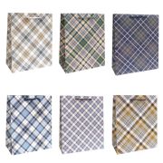 Пакет подарочный 26х32+10см Матовый «Клетка» (х20/360) Китай