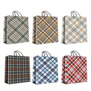 Пакет подарочный 12х15+5.5см Матовый «Клетка» (х20/600) Китай