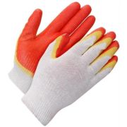 Перчатки ХБ с ПВХ, арт ко, двойной облив, пара (оранжевые) (х1/300)