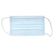 Маска для лица 3х слойная, медицинская, с носовым фиксатором, бело-голубой (х50/2500)