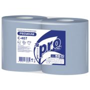 Полотенца протирочные бумажные в рулонах PRO Tissue 2-слойные 350м cиние С407 (х1/2) [упаковка]