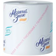 Туалетная бумага 1 слойная Мягкий знак на втулке (х1/72) [упаковка]