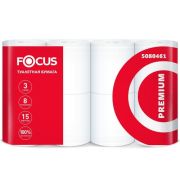 Туалетная бумага 3-слойная Focus Premium, 8 рулонов (х8/64)