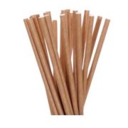 Трубочки бумажные Дл:197мм D=6мм цвет Крафт (х250/2500)