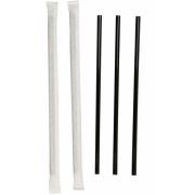 Трубочки прямые в индивид. бумаж. упаковке, цвет Чёрный Дл:240мм D=8мм ПП (х500/5000)