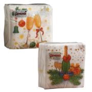 Салфетки 24х24см (Шампанское) 1 слойные, 50 листов, НГ (х1/60)